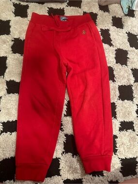 GAP Red Kids Fleece Joggers with Embroidered Logo